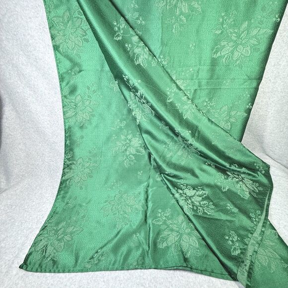 Christmas Tablecloth & 8 Napkin Set Poinsettia Green Jacquard 60x 120" Rectangle - Picture 5 of 6